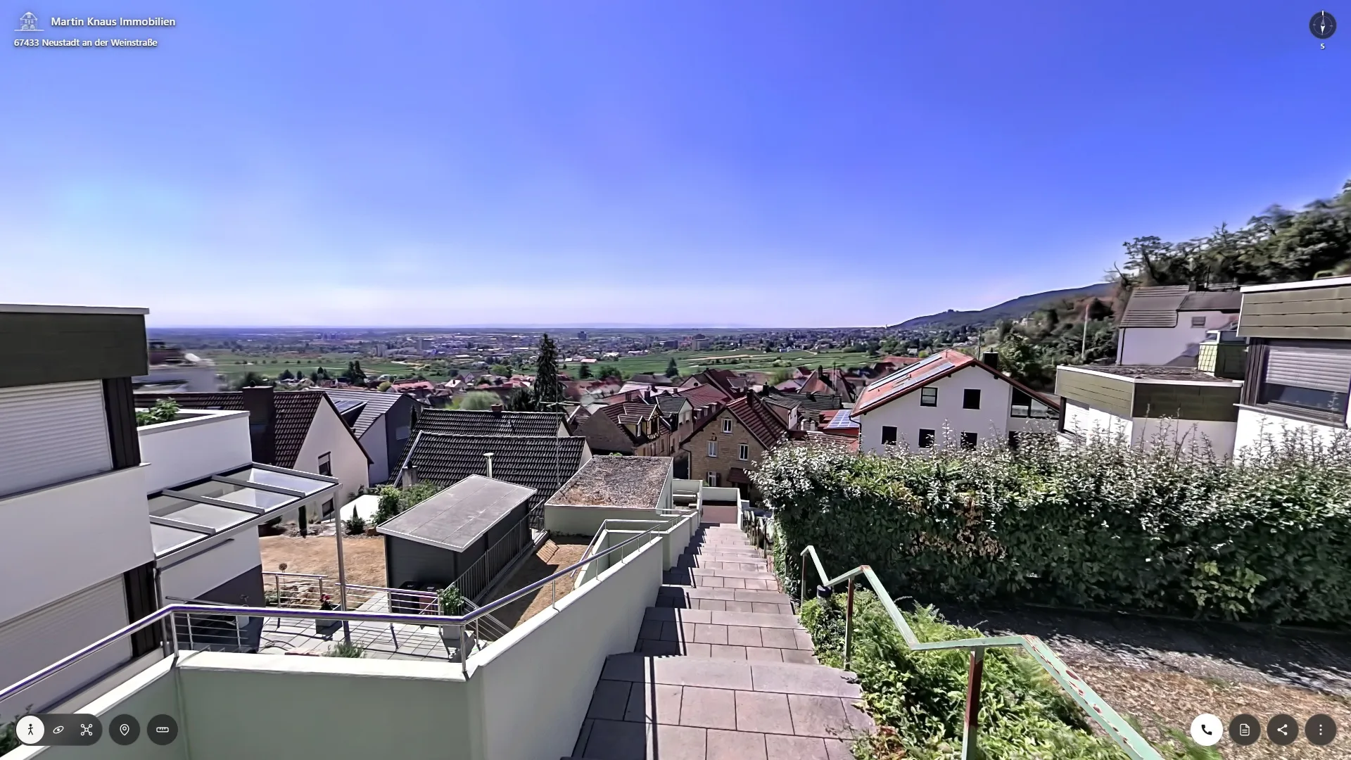 Blick aus dem begehbaren 3D-Rundgang eines Kundenobjekts in Neustadt an der Weinstraße